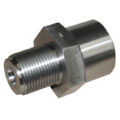Metal Trap Nozzle Thread Adapter, 1-3/4"-8 Male Thd, 3/4" RO,1-3/4" Thd Length. No Trap Filter Disc
