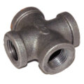 Cross, 1" NPT, Black Steel.