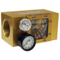 Flowmeter, 1-1/2" NPT, 40 gpm, Aluminum Body, Thermometer and Pressure Gauge (100 psi)