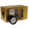Flowmeter, 1-1/2" NPT, 100 gpm, Aluminum Body, Thermometer and Pressure Gauge (100 psi)