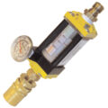 Dr. Eddy Flowmeter with FCI Technology, 1/4" NPT, Brass End Caps, with QD's & Thermometer