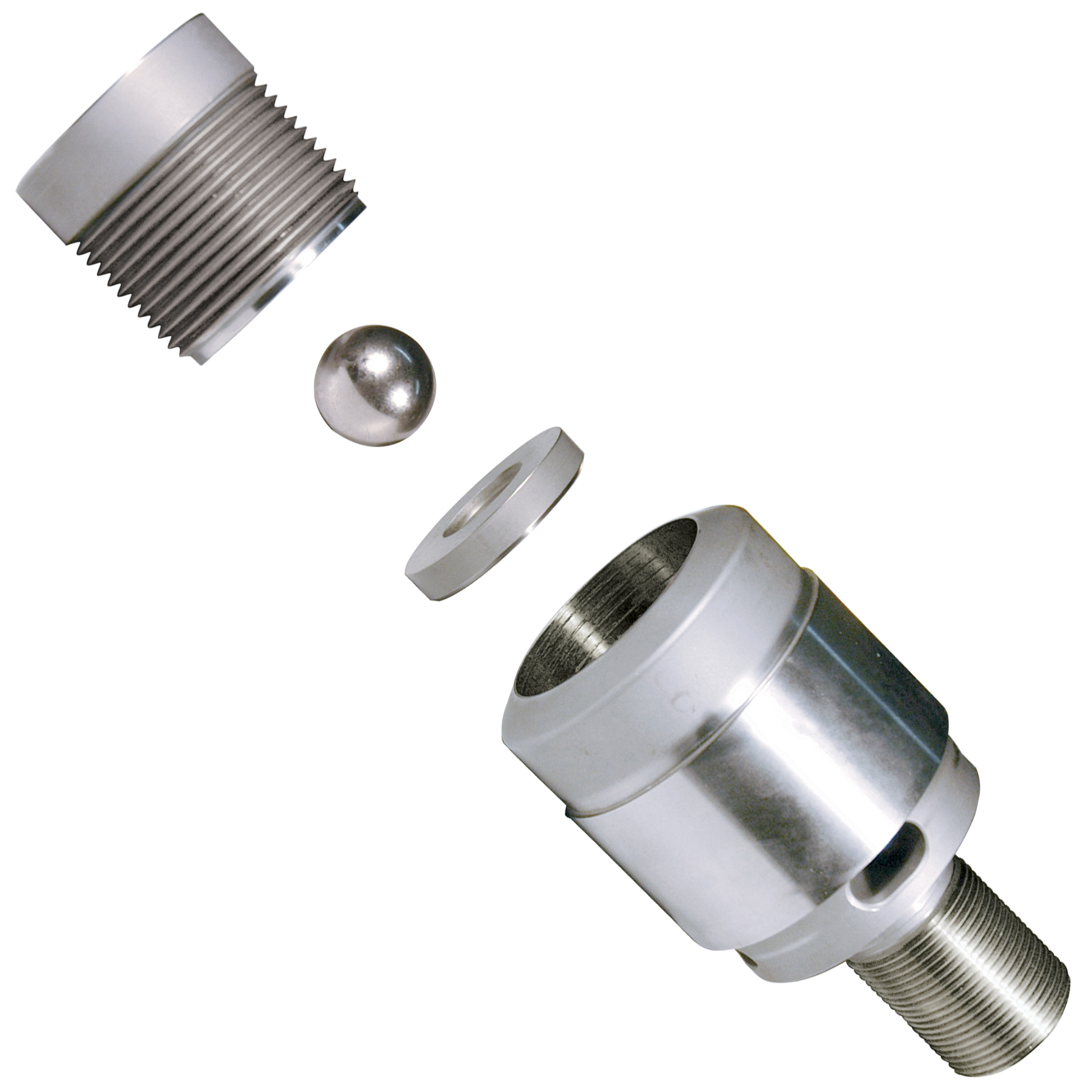 Ball Check, Battenfeld, 25mm OD, 2.688" OAL, with Welded-In Pin, M10X1.5mm LH Thd. - Image 1