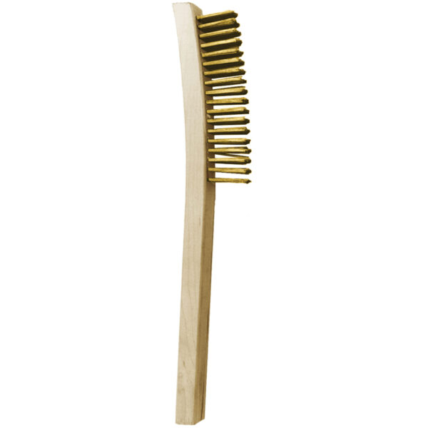 Brass Brush, Curved Platers Style, 1-1/8" Wide x 13" Length, 1" Trim (Bristle) Length