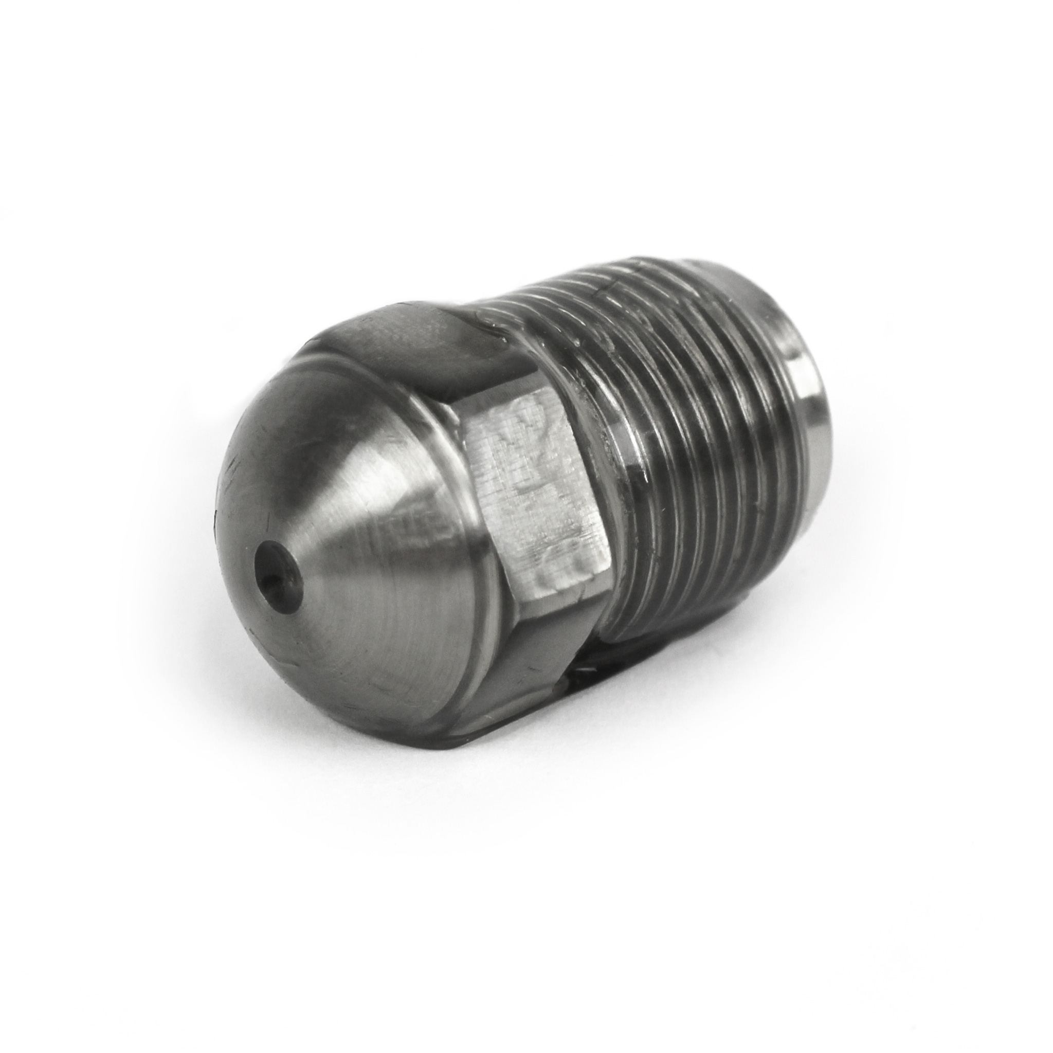 Nozzle Tip, FT, 1-1/2" OAL, 7/8"-14, 1/2" RO, 1/2" Radius, 3/16" Orifice. - Image 1