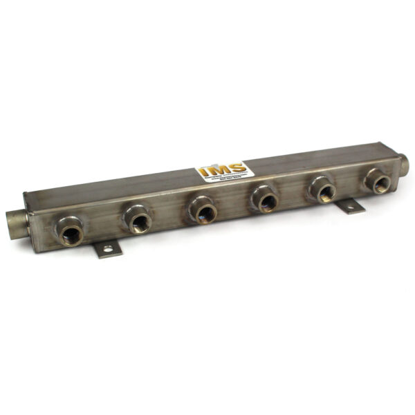 Manifold, Water, Stainless Steel, ST Series (2) 3/4" Inlet/Outlet, (6) 1/2" NPT Ports 19-1/4" OAL