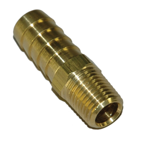 Hose Barb, 1/2" Inside Diameter Hose, 1/4" Male NPT, Straight, Brass