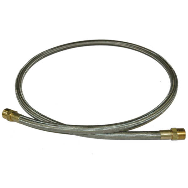 Hose, High Heat Resistant, PTFE, 6' Long, Swaged 3/4" Male NPT Fittings on Both Ends