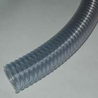 Loader Hose, 1-3/4" ID, Static Wire, Clear Wall, Helix Reinforced Food Grade PVC & Seamless Smooth Bore