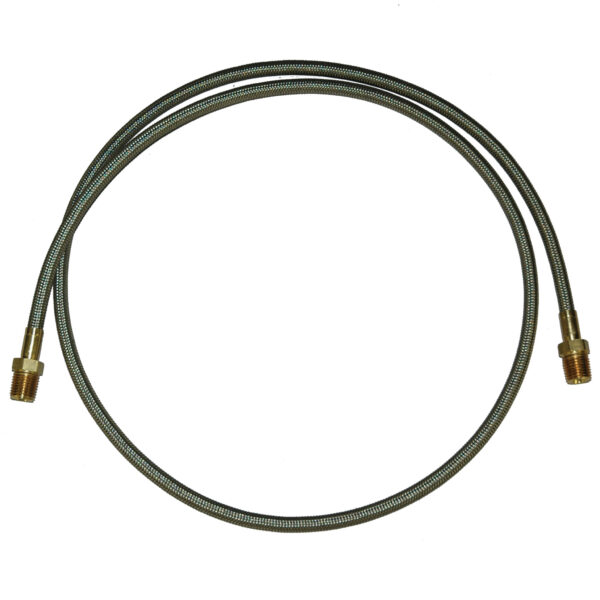 Hose, High Heat Resistant, PTFE, 4' Long, Swaged 1/4" Male NPT Fittings on Both Ends