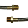 Hose, High Heat Resistant, PTFE, 1′ Long, Swaged 1/2″ Male NPT Fittings on Both Ends