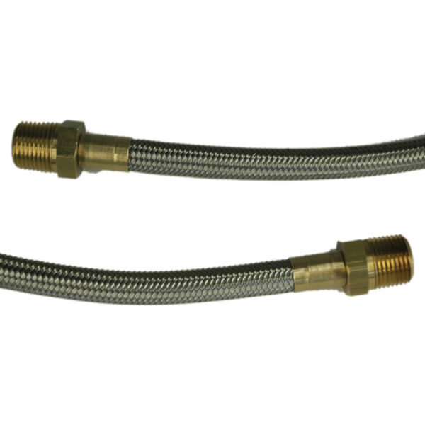 Hose, High Heat Resistant, PTFE, 6' Long, Swaged 1/2" Male NPT Fittings on Both Ends