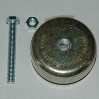 Machine Leveling Mounting Pad, 3-1/8" Diameter 1-1/2" High. Includes 3/8"-16 x 3" Bolt.