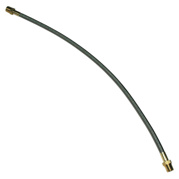 Hose, High Heat Resistant, PTFE, 2' Long, Swaged 3/8" Male NPT Fittings on Both Ends
