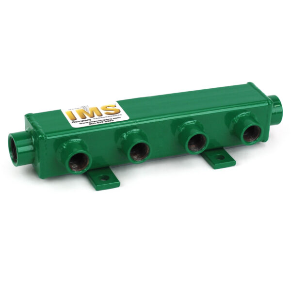 Manifold, Water, Steel, ST Series (2) 3/4" NPT Inlet/Outlet, (4) 1/2" NPT Ports, 11-1/2" OAL