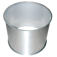 Hopper Extension Cylinder, 20" High for 24" Diameter Hoppers, 304 Stainless Steel