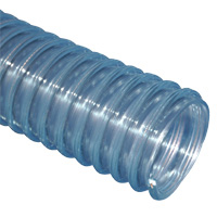 Loader Hose, 2-1/2" ID, Static Wire, Clear Wall, Helix Reinforced Food Grade PVC & Seamless Smooth Bore