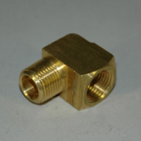 Street Elbow, 90 Degree, Brass Mold Fitting 3/8" NPT Male x 3/8" NPT Female - Barstock