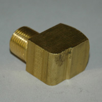 Street Elbow, 90 Degree, Brass Mold Fitting 3/8" NPT Male x 3/8" NPT Female - Barstock