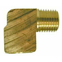 Street Elbow, 90 Degree, Brass Mold Fitting 1/8" NPT Male x 1/8" NPT Female - Barstock
