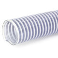 Loader Hose, 4″ ID, Smooth Cover, Clear Wall, White Helix Reinforced PVC, & Seamless Smooth Bore. 100 ft Roll