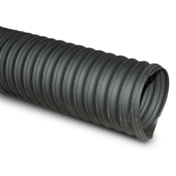 Hopper Dryer Hose, 2-Ply, Black, 1-1/2" ID, 25' Long, Thermoplastic Rubber