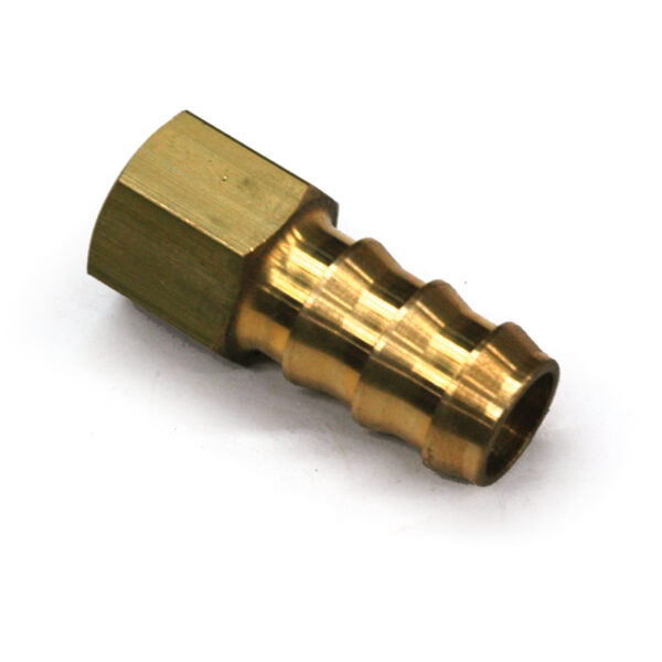 Hose Barb, 3/4" Inside Diameter Push-On, 1/2" Female NPT, Brass.
