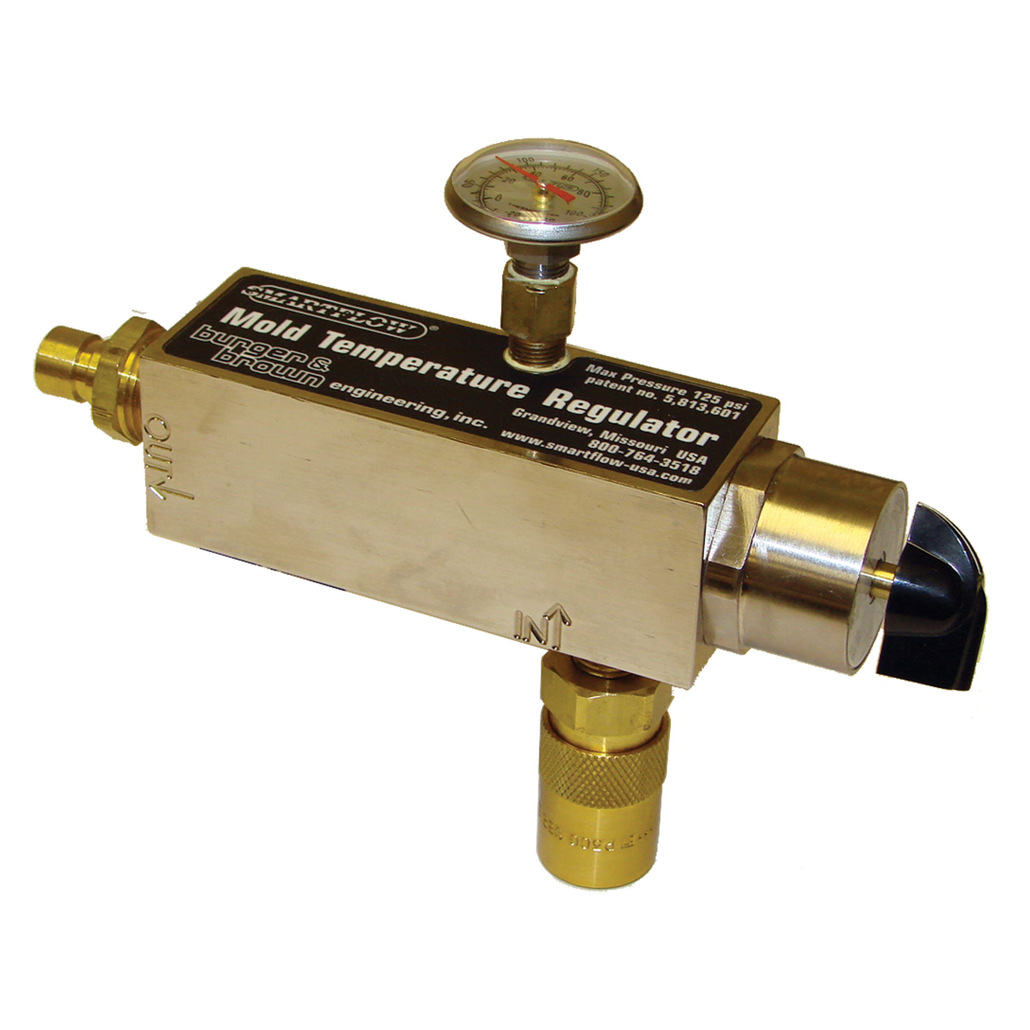 Mold Temperature Regulator, 80-120 Deg F, Inlet with 1/4" QD Socket, Outlet with 1/4" QD ​Plug - Image 1