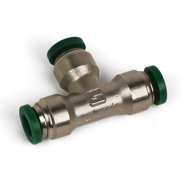 Push to Connect Tube Fitting, Union Tee, 1/2" OD Tube to 1/2" OD Tube