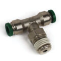 Push to Connect Tube Fitting, Branch Tee, Male Swivel, 3/8″ OD Tube x 3/8″ NPT