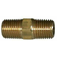 Hex Nipple, Brass Mold Fitting 1/8" NPT Male x 1/8" NPT Male
