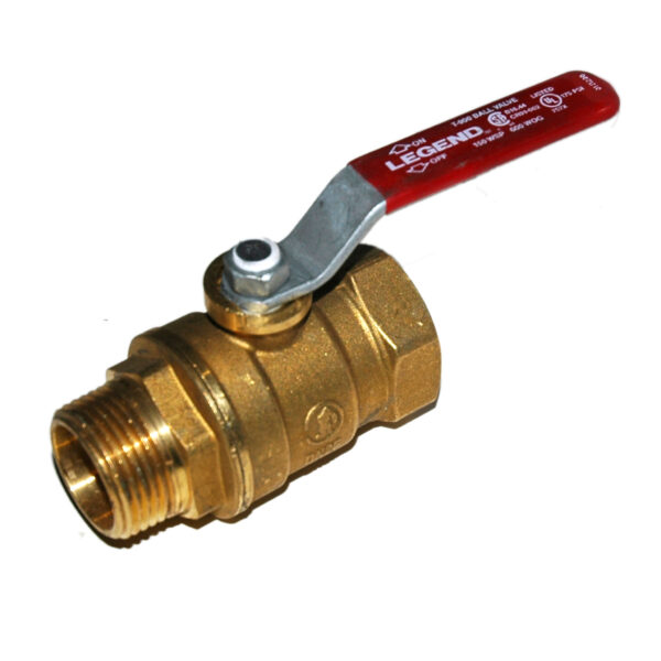 Ball Valve, 1" Male x 1" Female NPT Low Profile Stem, Brass