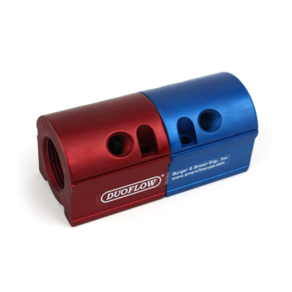 Manifold, Aluminum, Duoflow (2) 1" Inlets, (4) 1/4" Ports