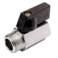 Ball Valve, Miniature, Male x Female, 3/8" NPT, Chrome Plated Brass Body