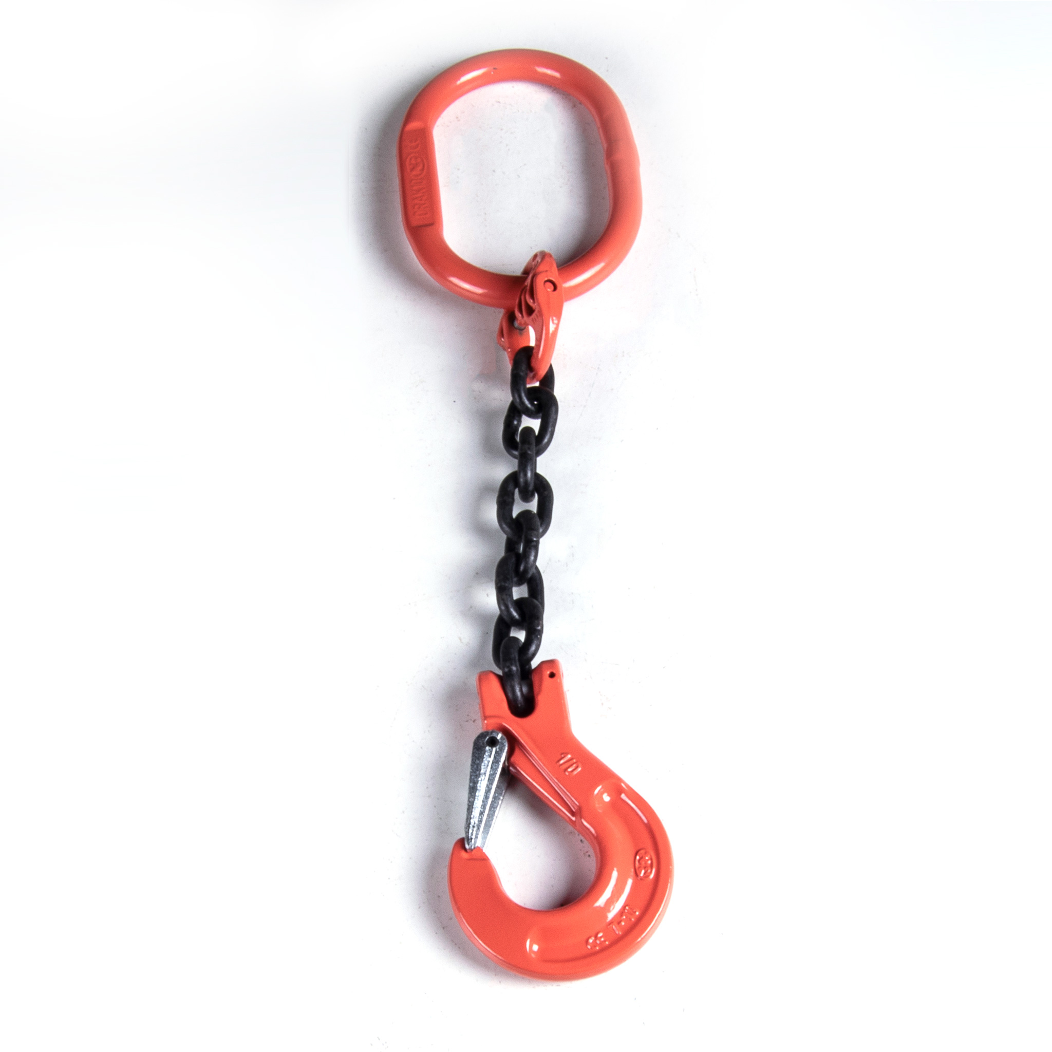 Chain Sling, Alloy, Type SOS, Single Leg, 5/8" Chain x 36" Reach, Sling Hooks with Safety Latches - Image 1