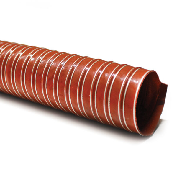 Hopper Dryer Hose, 1-Ply, Orange, 3" ID, 13' Long, Neoprene Coated Fiberglass