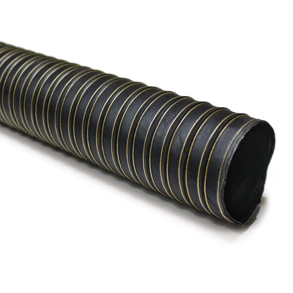 Hopper Dryer Hose, 2-Ply, Black, 8" ID, 13' Long, Neoprene Coated Fiberglass