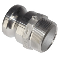 Cam & Groove Coupling, Type F 2" Stainless Steel, Male Adapter x Male NPT Thread