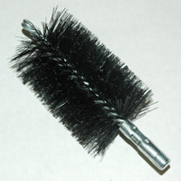 Brush, Heavy Duty Barrel, 3" OD, High Carbon Steel, Double Stem And Spiral