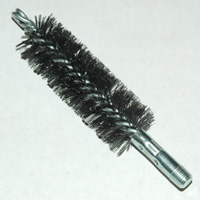 Brush, Heavy Duty Barrel, 40mm OD, High Carbon Steel, Double Stem And Spiral