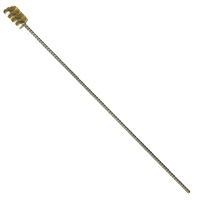 Brass Bristle, Power Driven (Single Spiral) Tube Brush, 5/8" Brush Diameter, 12" Length