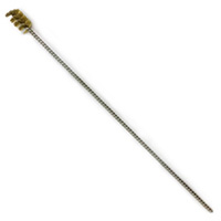 Brass Bristle, Power Driven (Single Spiral) Tube Brush, 3/8" Brush Diameter, 12" Length