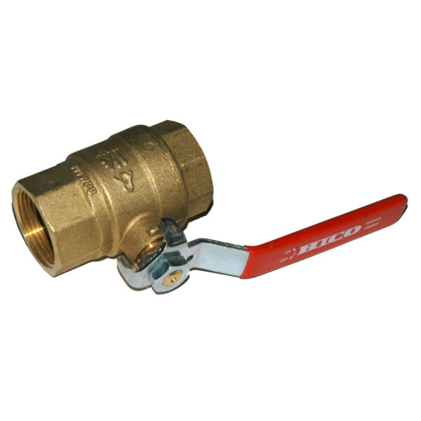 Ball Valve, 1-1/4" Female NPT, Full Port, Brass