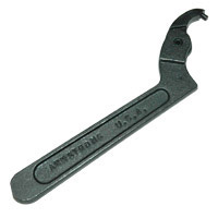 Spanner Wrench, Adjustable 2" to 4-3/4", 1/4" Pin Diameter, 11-3/8" Overall Length, Black Finish