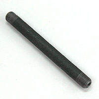 Pipe Nipple, 1/8" NPT, 4" Length, Black Steel