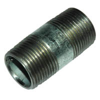 Pipe Nipple, 3/4" NPT, 2" Length, Galvanized Steel