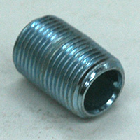 Pipe Nipple, 3/8" NPT, Close, Galvanized Steel