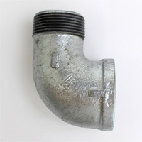 Elbow, Street, 90 Degree, 1-1/4" NPT, Galvanized Steel.