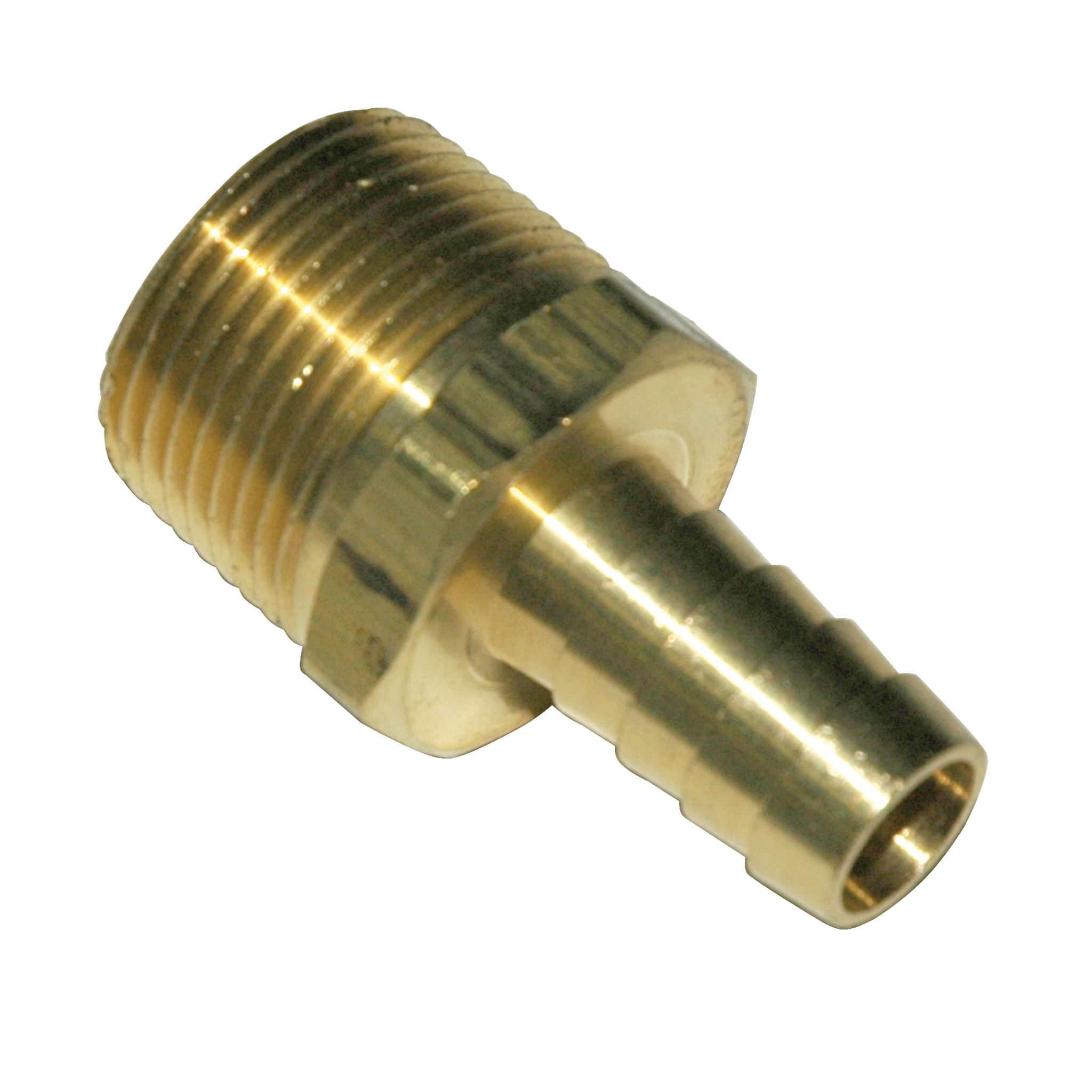 Hose Barb, 1/2" Inside Diameter Hose, 3/4" Male NPT, Straight, Brass. - Image 1