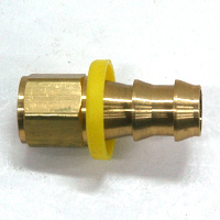 Hose Barb, 1/2" Inside Diameter Push-On, 1/4" Female NPT, Brass.