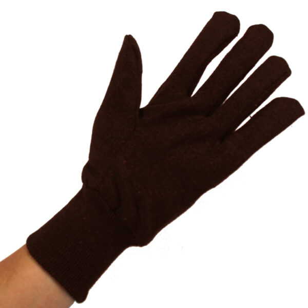 Gloves, Safety, Brown Jersey, One Dozen Pairs